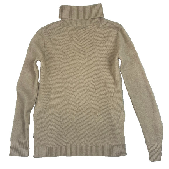 Quinn Knit Sweater Women's Size XS Turtle Neck Cream Long Sleeve Wool Cashmere - Picture 4 of 10